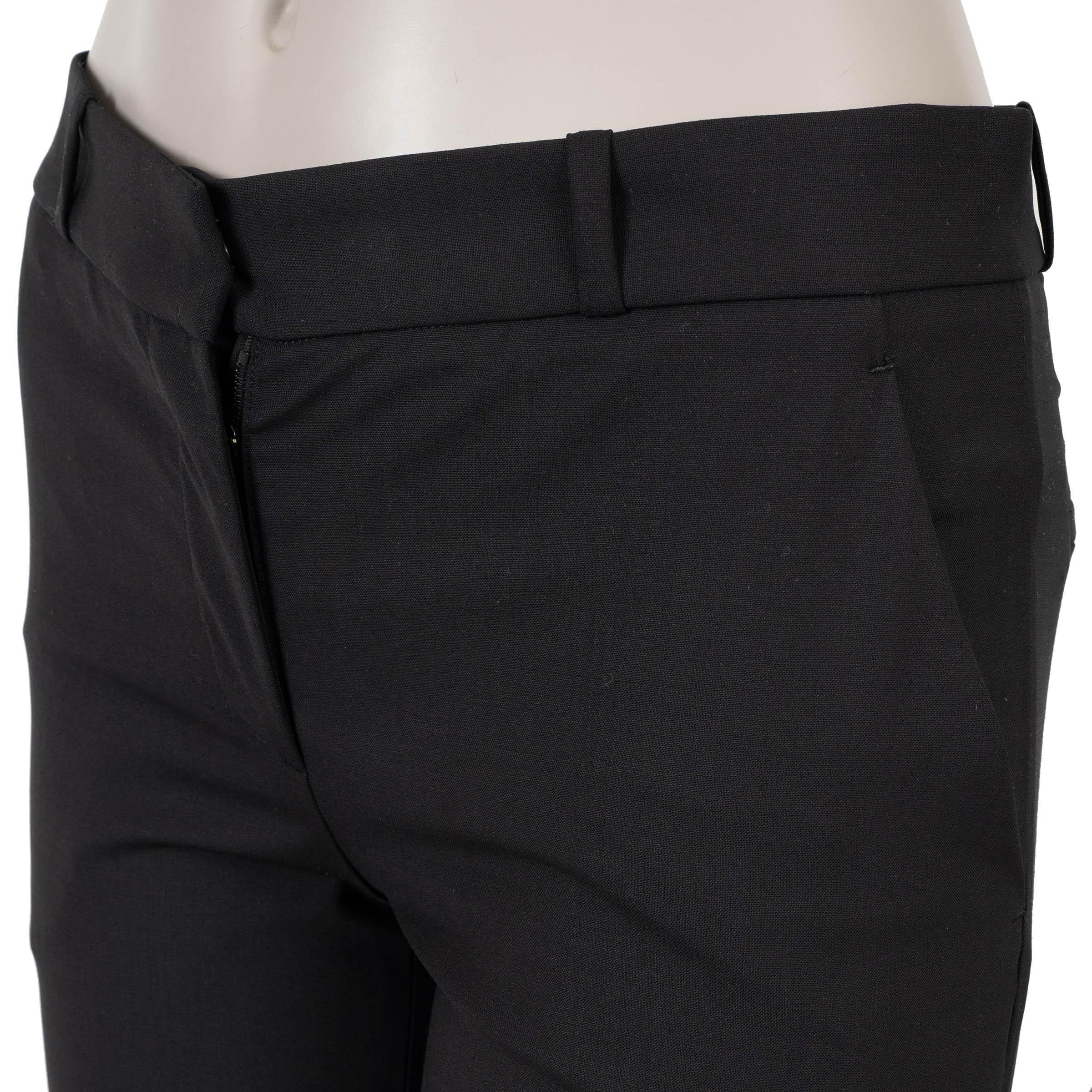Donna THE Row pantaloni FRANKLIN STRETCH SLIM in lana nera 0 XS in vendita