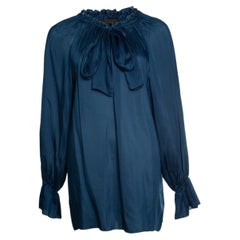 The Row, camicetta blu con fiocco