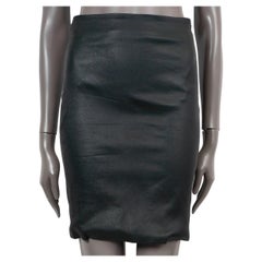 THE ROW bottle green LOATTAN STRETCH LEATHER Mini Skirt 2 XS