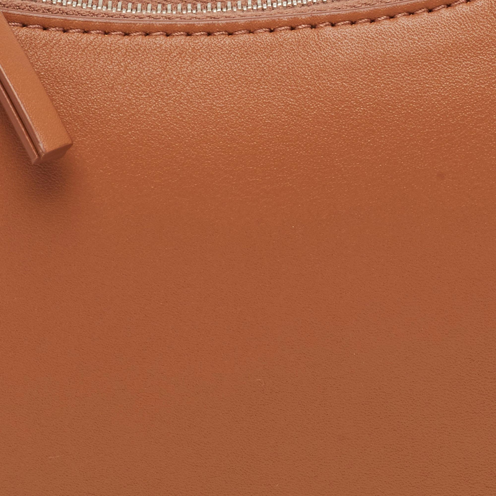 The Row Brown Leather Half Moon Shoulder Bag 6