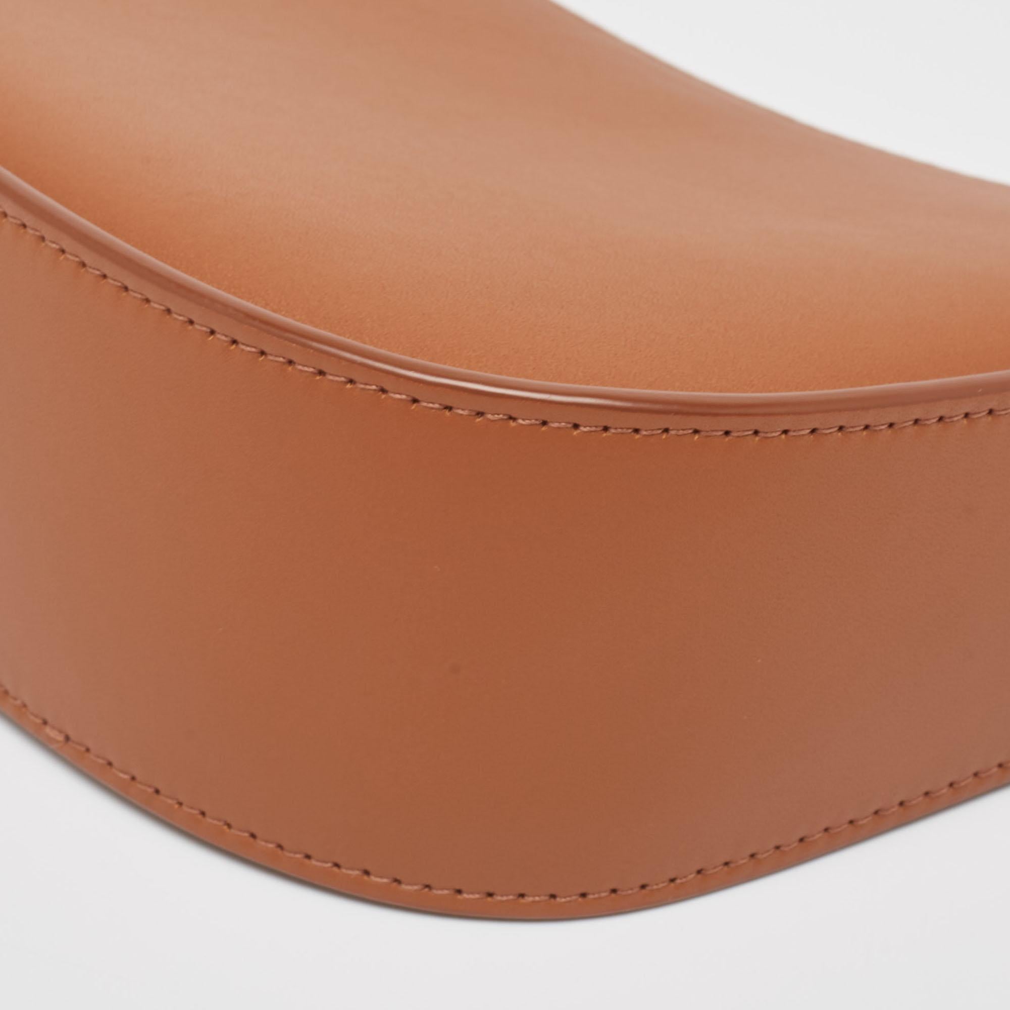 The Row Brown Leather Half Moon Shoulder Bag 2