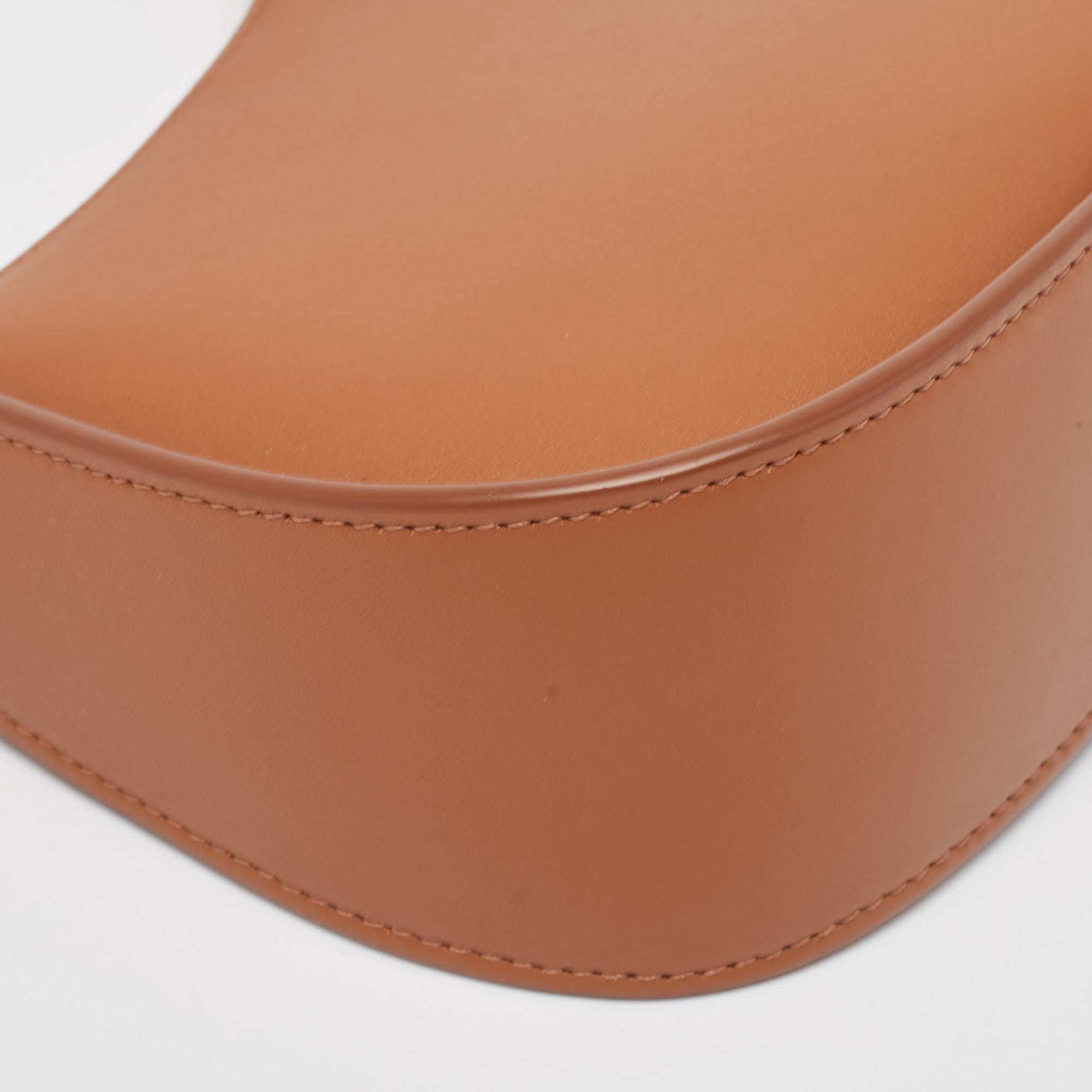 The Row Brown Leather Half Moon Shoulder Bag 3