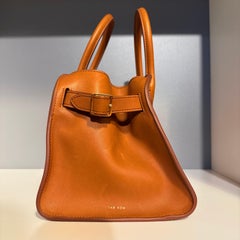 The Row Braunes Leder Margaux 10  Tasche