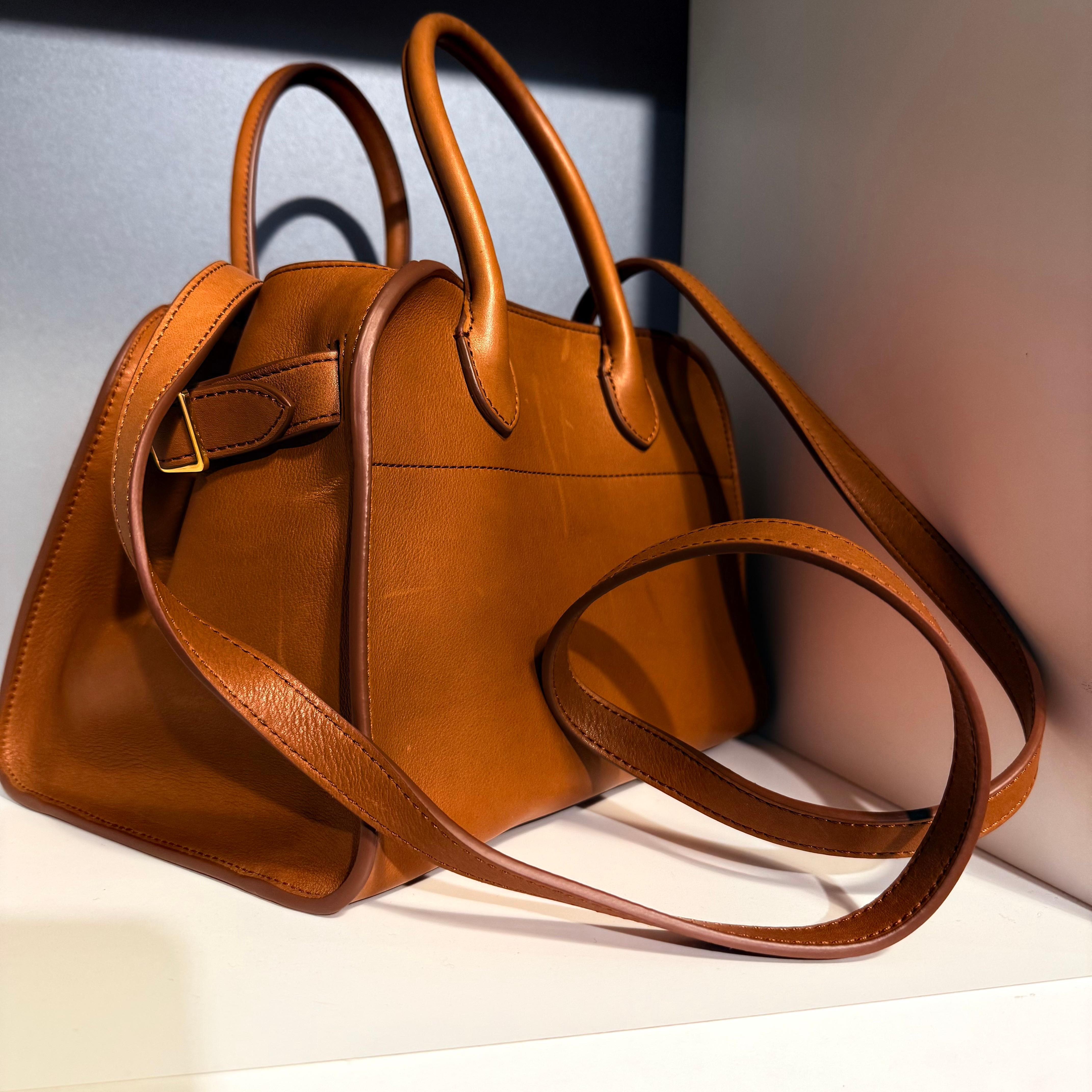 Margaux in pelle marrone The Row 10  Borsa in vendita 4