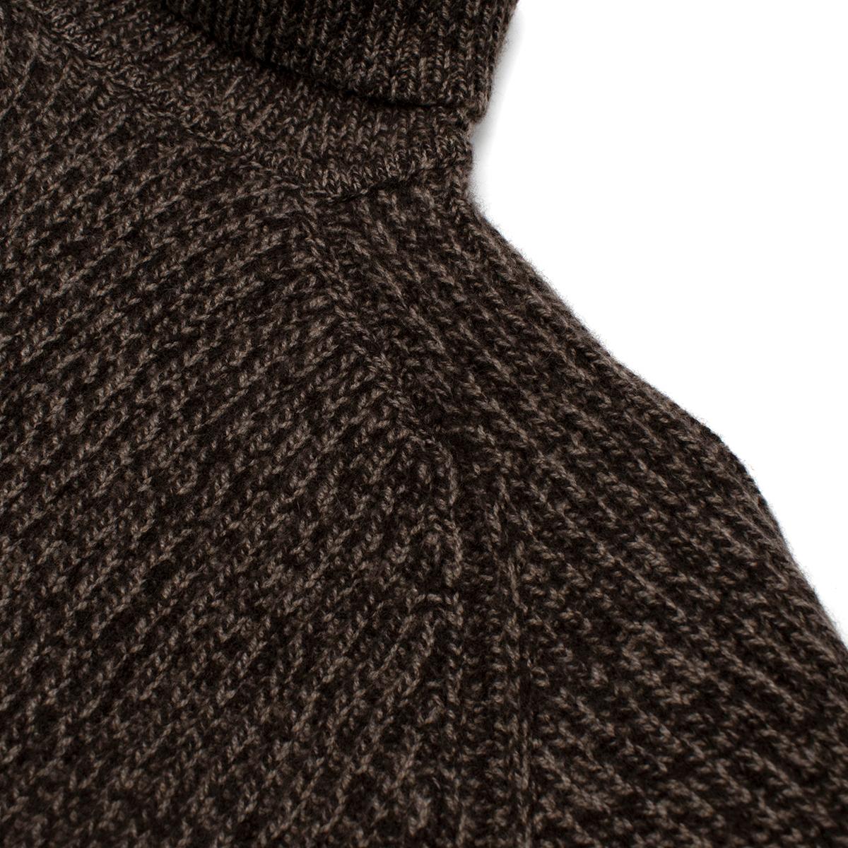Black The Row Brown Marl Cashmere Knit Polo Neck Jumper - US 4