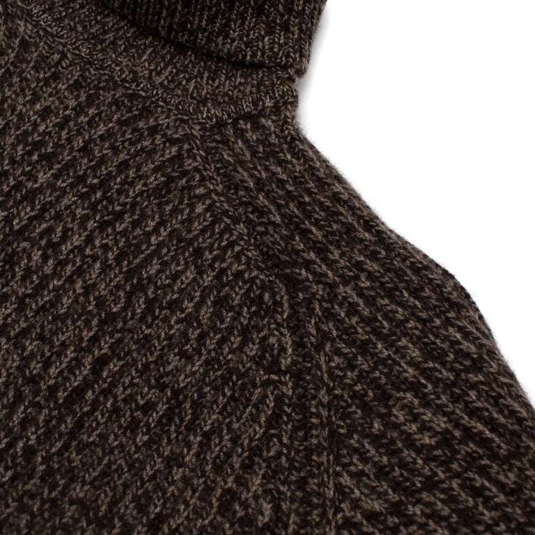 Black The Row Brown Marl Cashmere Knit Polo Neck Jumper - US 4 For Sale
