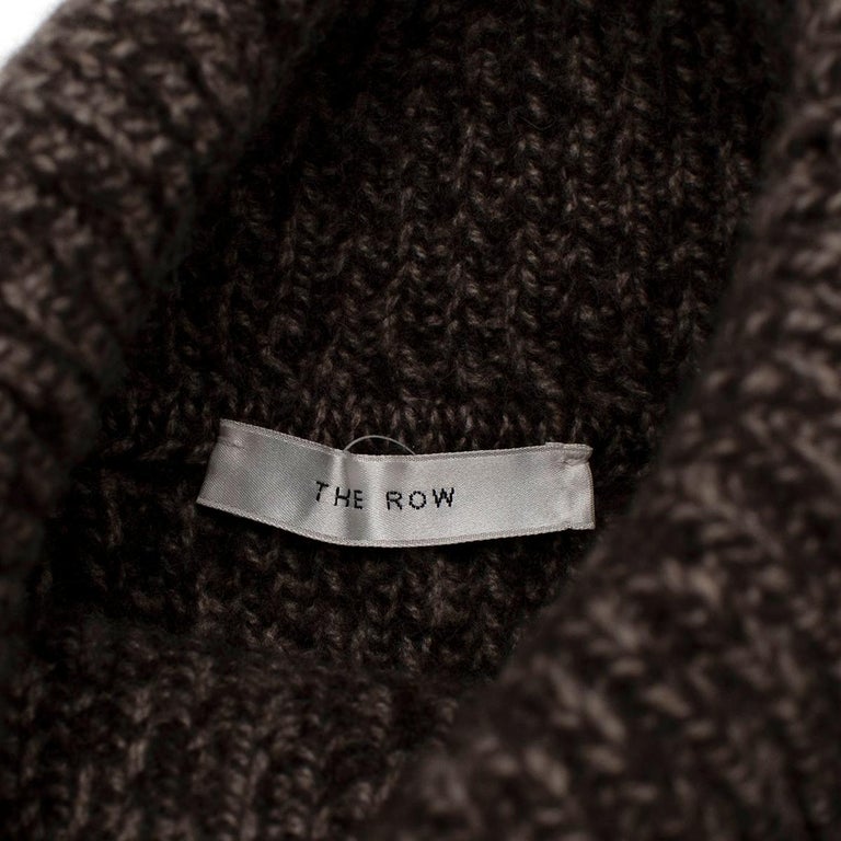 The Row Brown Marl Cashmere Knit Polo Neck Jumper - US 4 In New Condition For Sale In London, GB