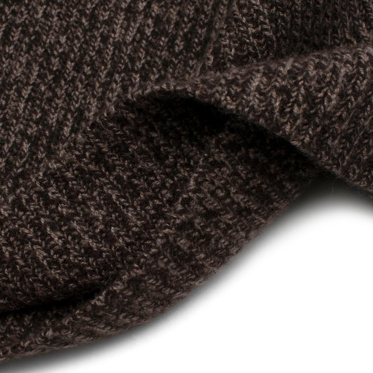 The Row Brown Marl Cashmere Knit Polo Neck Jumper - US 4 3