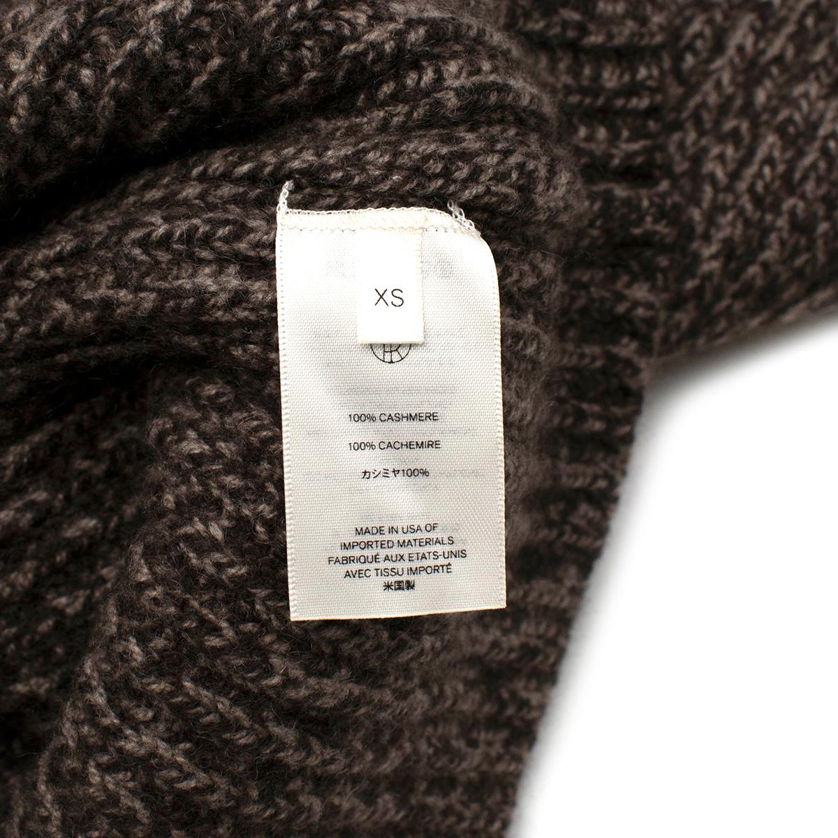 The Row Brown Marl Cashmere Knit Polo Neck Jumper - US 4 4