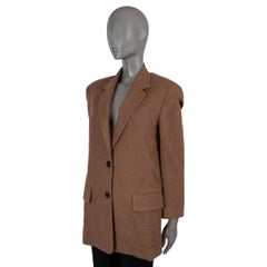 THE ROW brown silk & cashmere 2021 STONNA OVERSIZED Blazer Jacket XS