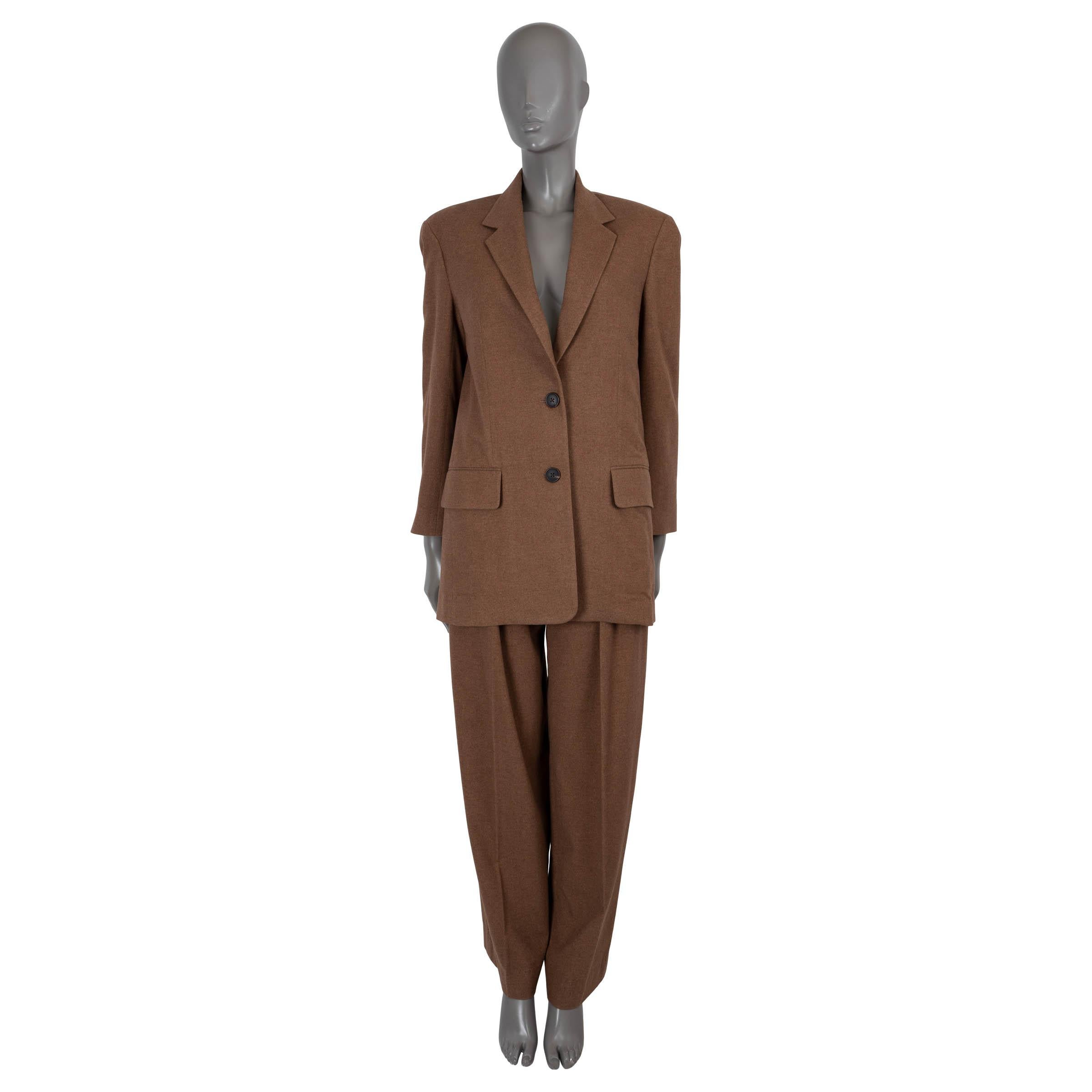 THE ROW brown silk & cashmere 2021 STONNA OVERSIZED Blazer Jacket XS For Sale 2