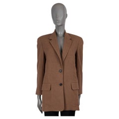 THE Row giacca blazer marrone in seta e cashmere 2021 STONNA OVERSIZE XS