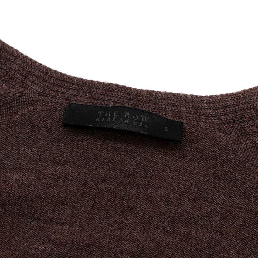 The Row Brown Wool & Cashmere blend Oversized Knit Cardigan - Size S For Sale 4