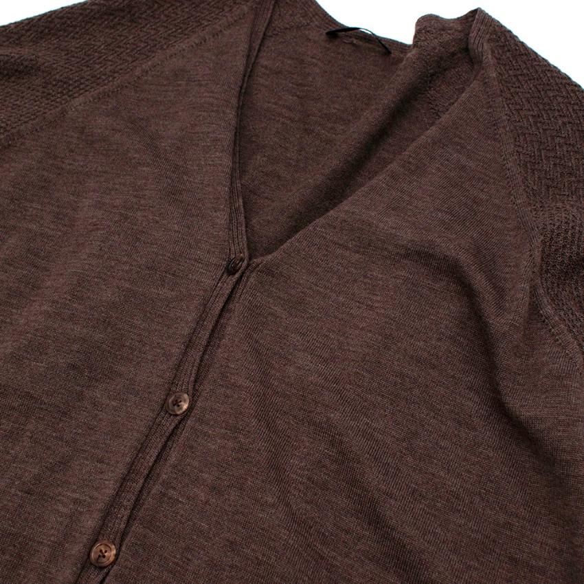 Women's or Men's The Row Brown Wool & Cashmere blend Oversized Knit Cardigan - Size S For Sale