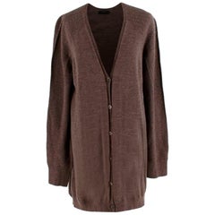 The Row Brown Wool & Cashmere blend Oversized Knit Cardigan - Size S
