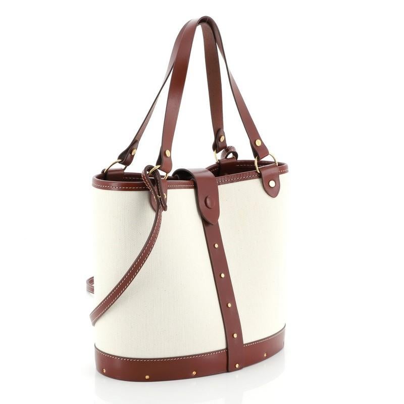 Canvas and best sale leather bucket bag