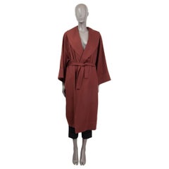 THE ROW burgundy BELTED WRAP Coat Jacket 0 XS