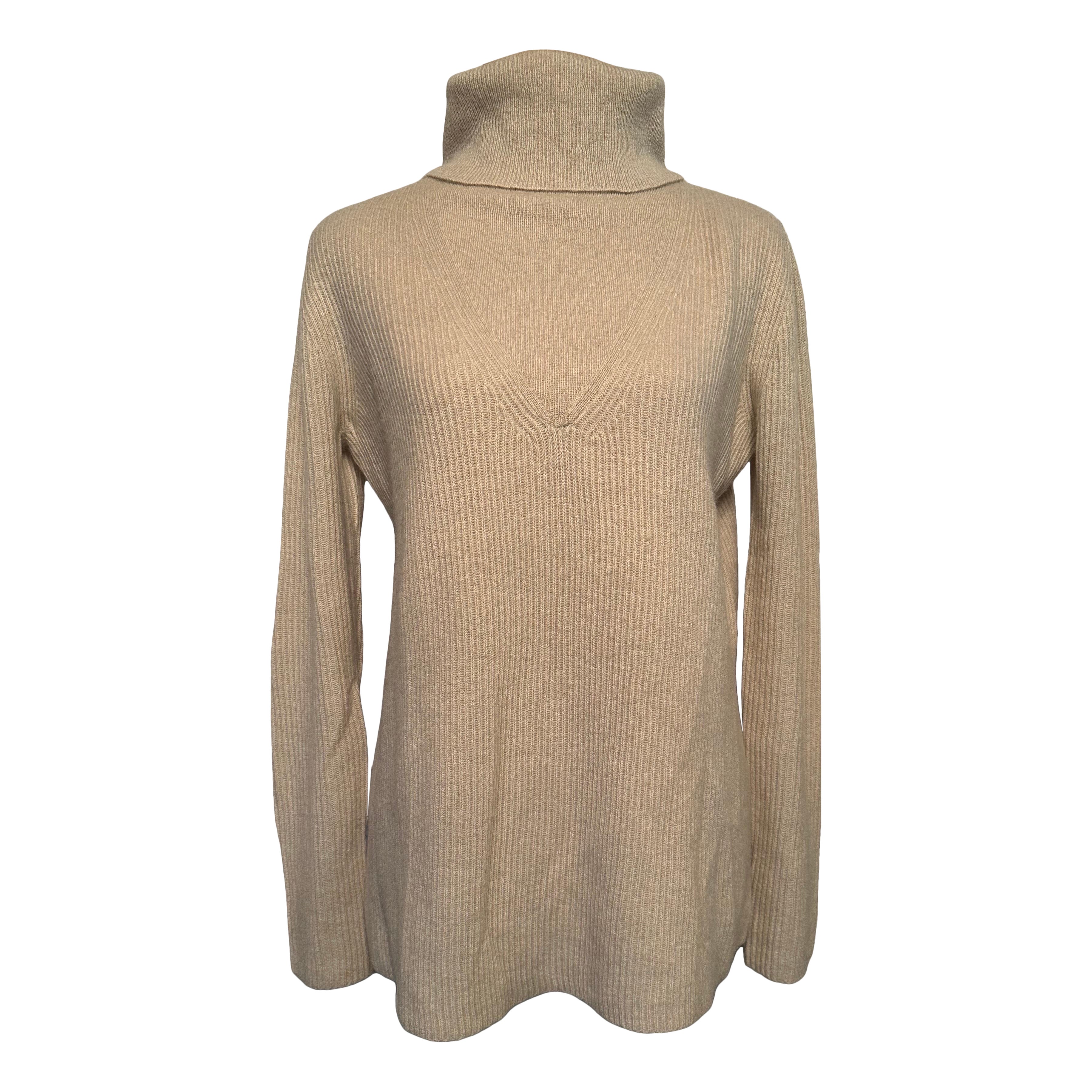 The Row Cashmere Turtleneck Sweater Cream size XS Funnel neck Authentic