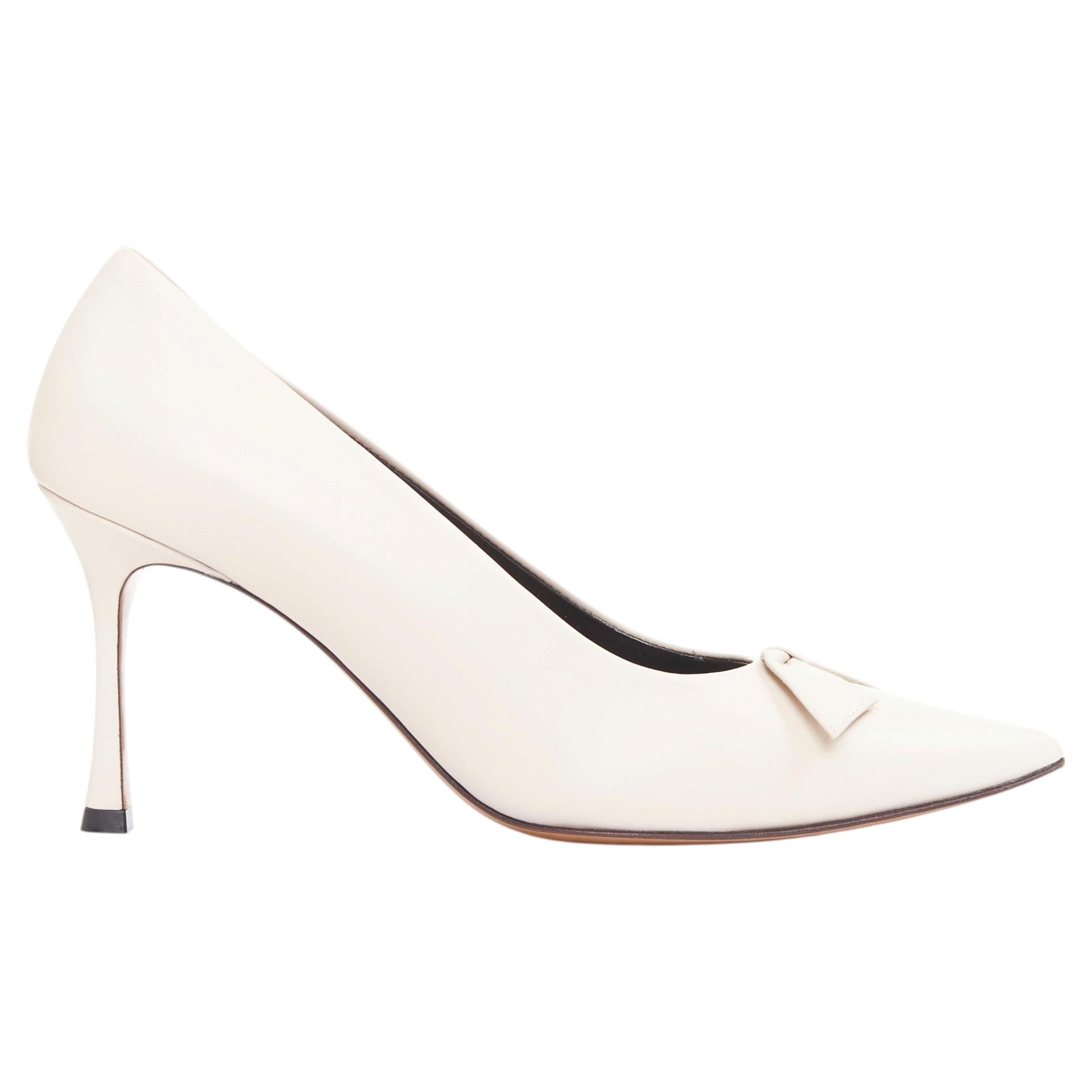 THE ROW Champagne Pump Bow rose beige veau souple escarpin à talon pointu EU37