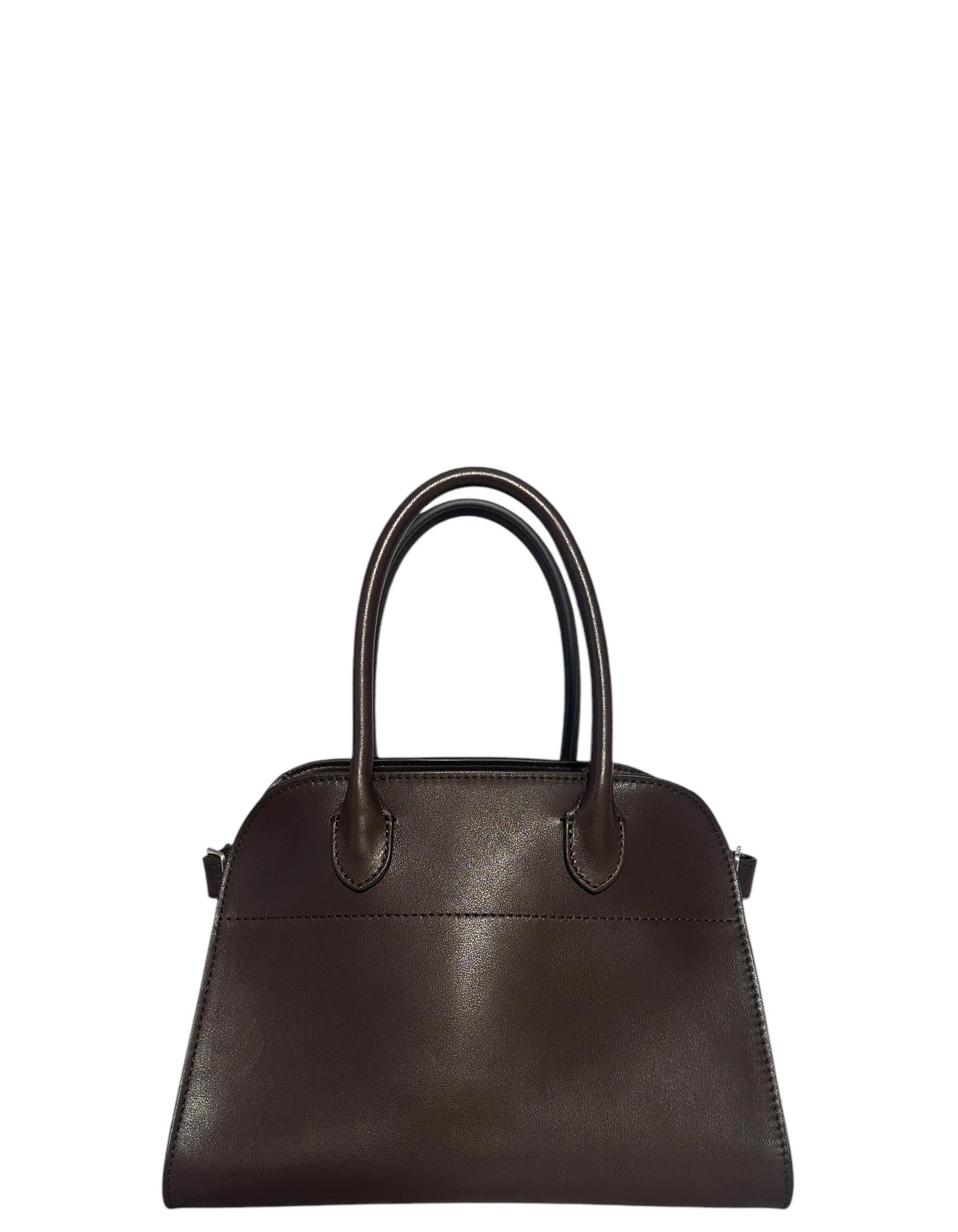 Black The Row Chestnut Brown Saddle Leather Soft Margaux 10 Bag