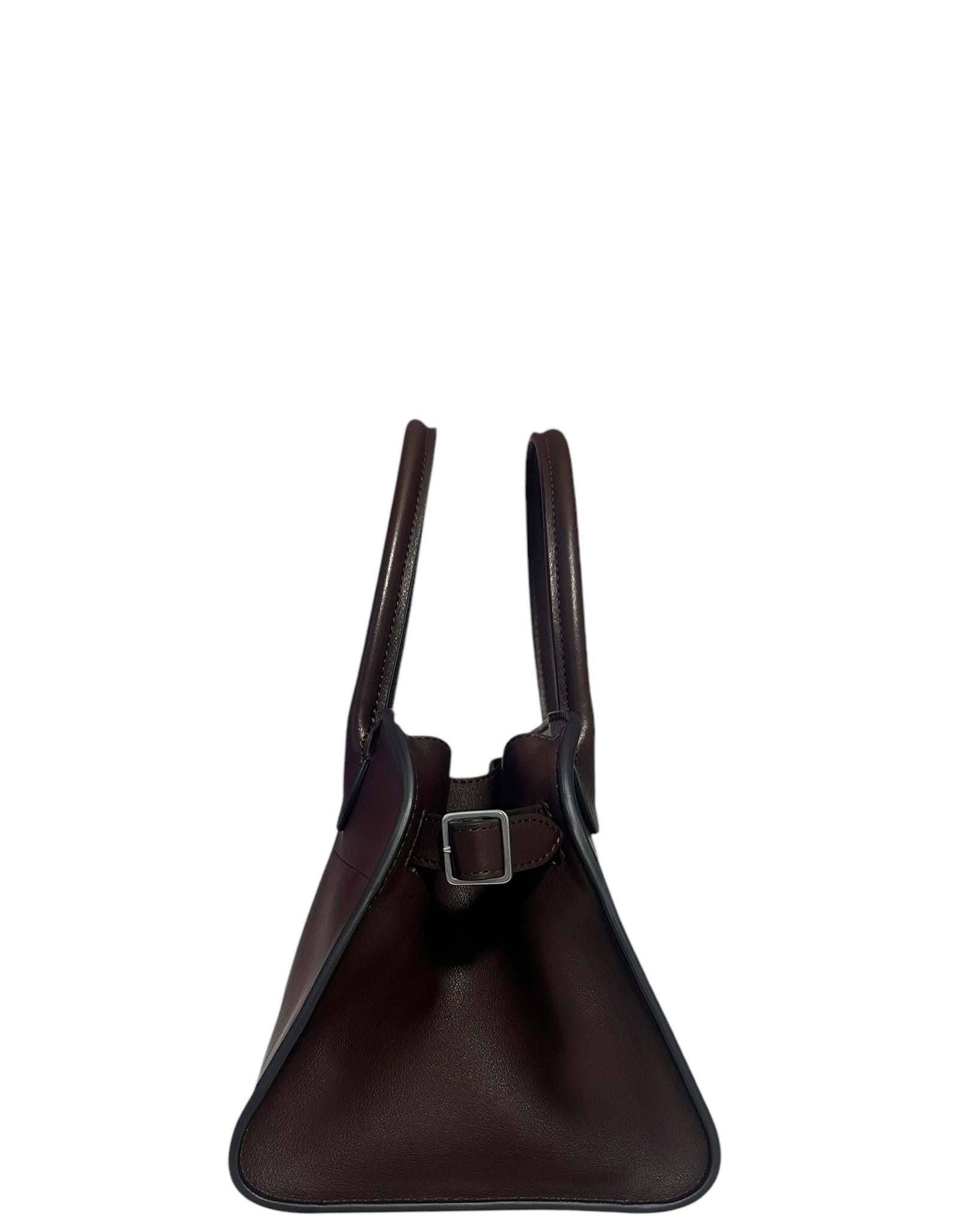 Women's The Row Chestnut Brown Saddle Leather Soft Margaux 10 Bag