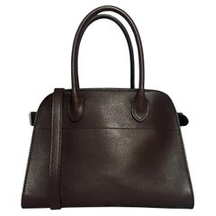The Row Chestnut Brown Saddle Leather Soft Margaux 10 Bag