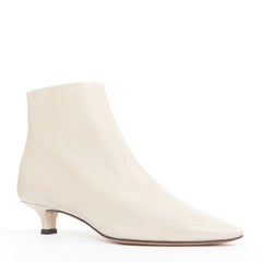 THE ROW Coco cream coal soft calfskin ankle kitten heel ankle boots EU37