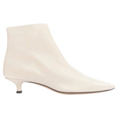 THE ROW Coco cream coal soft calfskin ankle kitten heel ankle boots EU37
