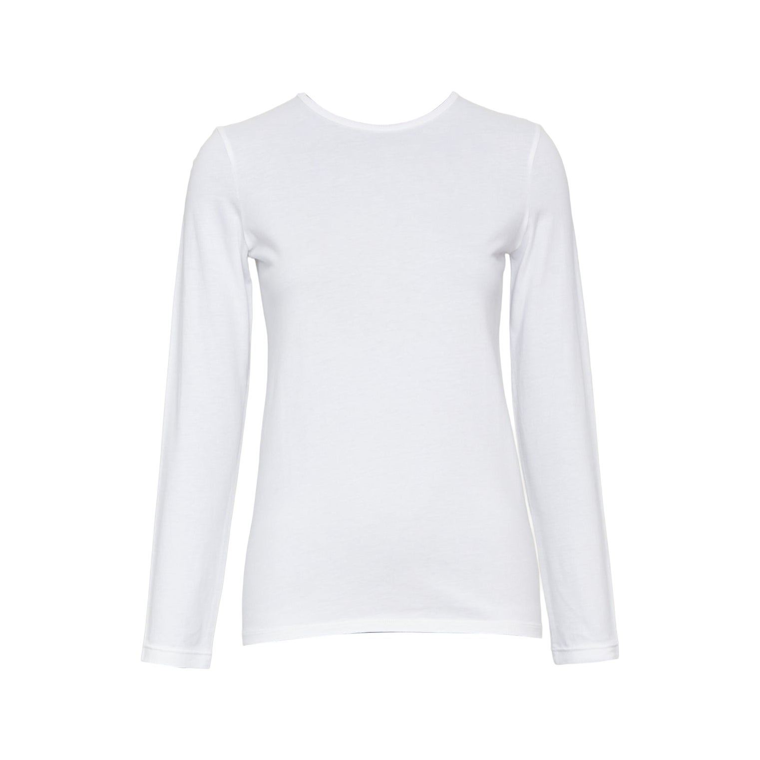 THE ROW Core Essentials Back Seam optic white combed cotton long sleeve top XS