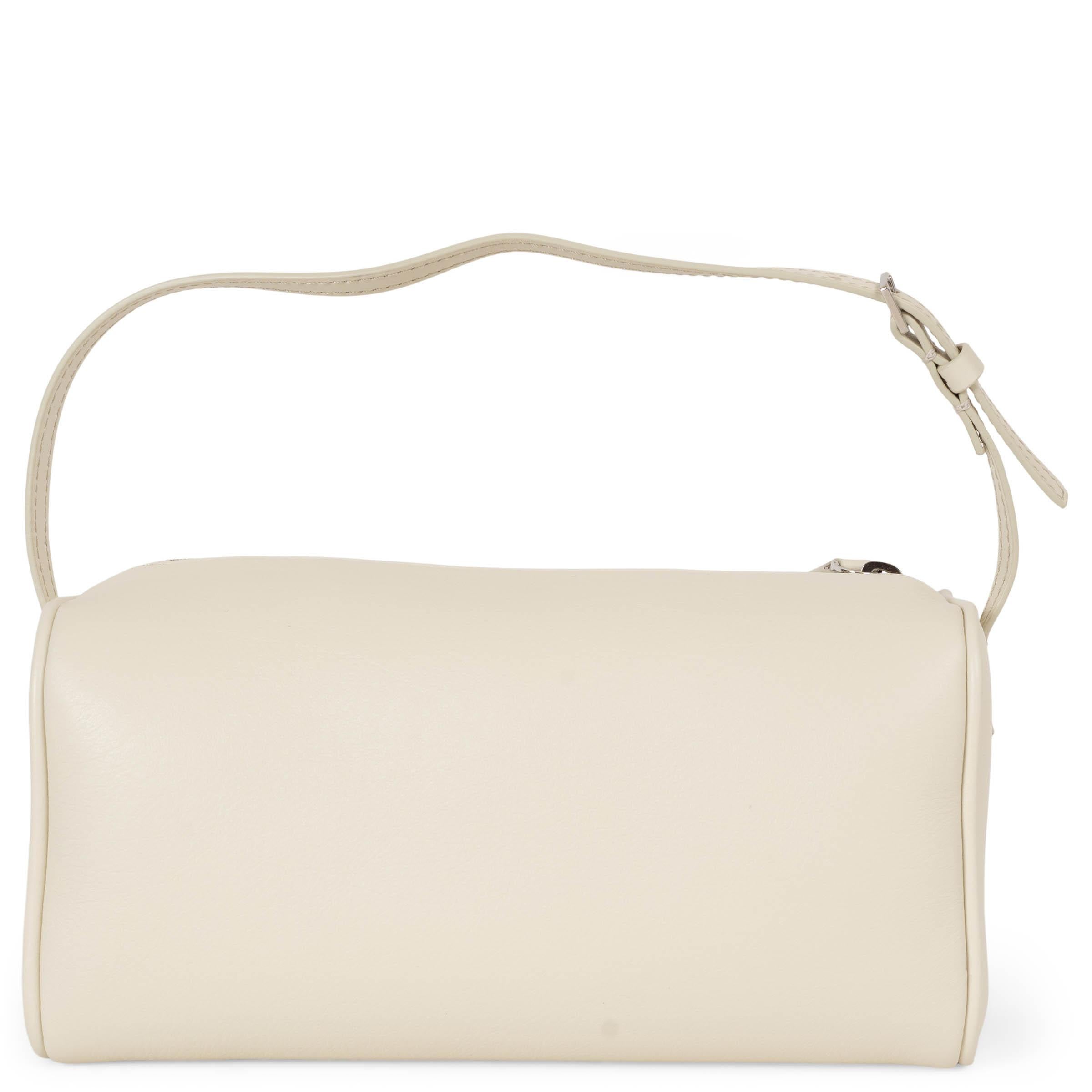 Beige THE ROW cream grained leather '90S Pochette Bag For Sale
