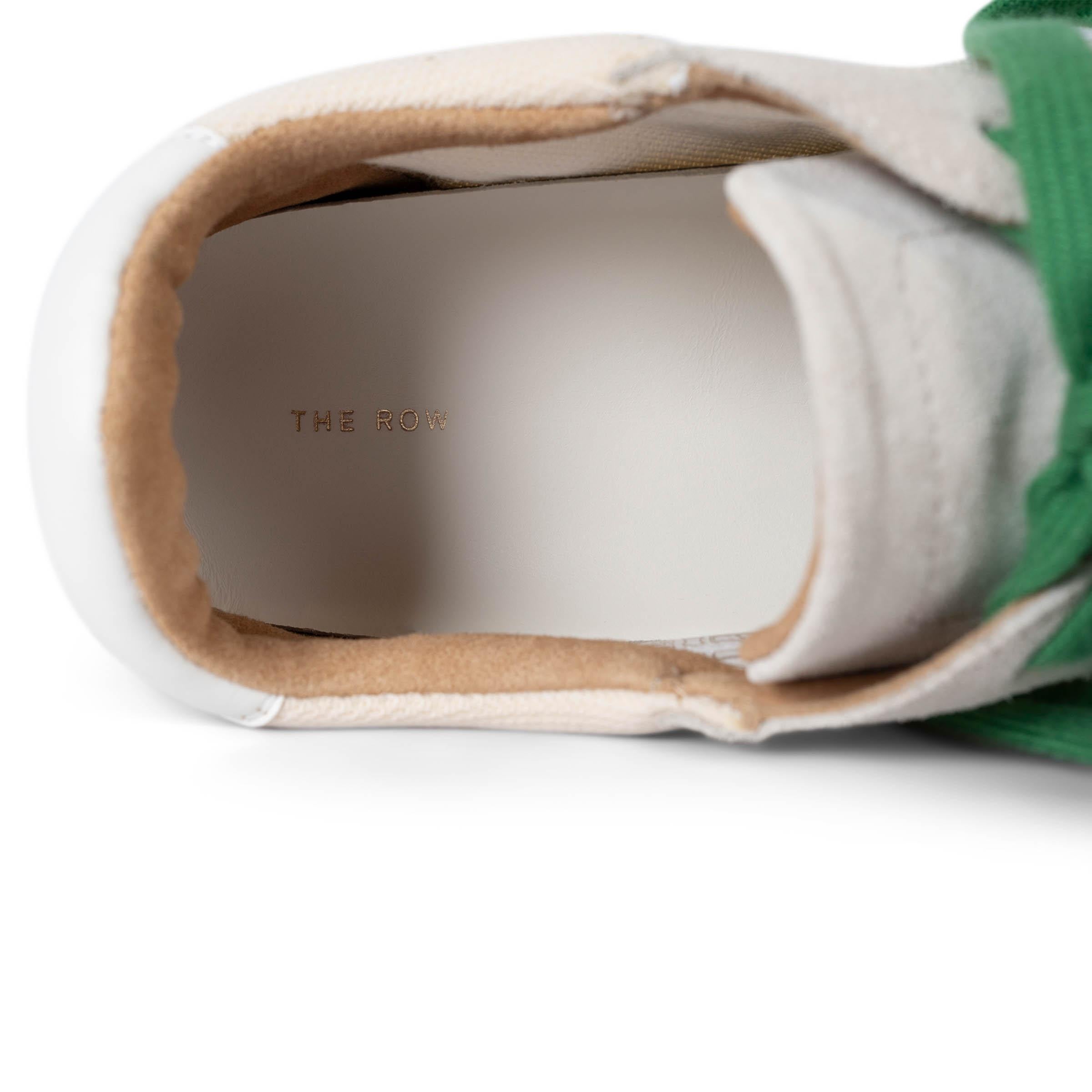 THE ROW cream & green nylon & suede OWEN RUNNER Sneakers Shoes 38 For Sale 1
