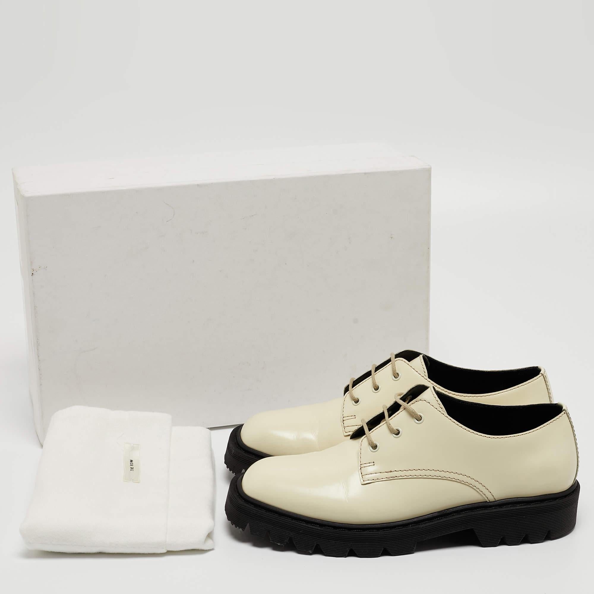 The Row Cream Leather Ranger Derby Size 35.5 For Sale 5