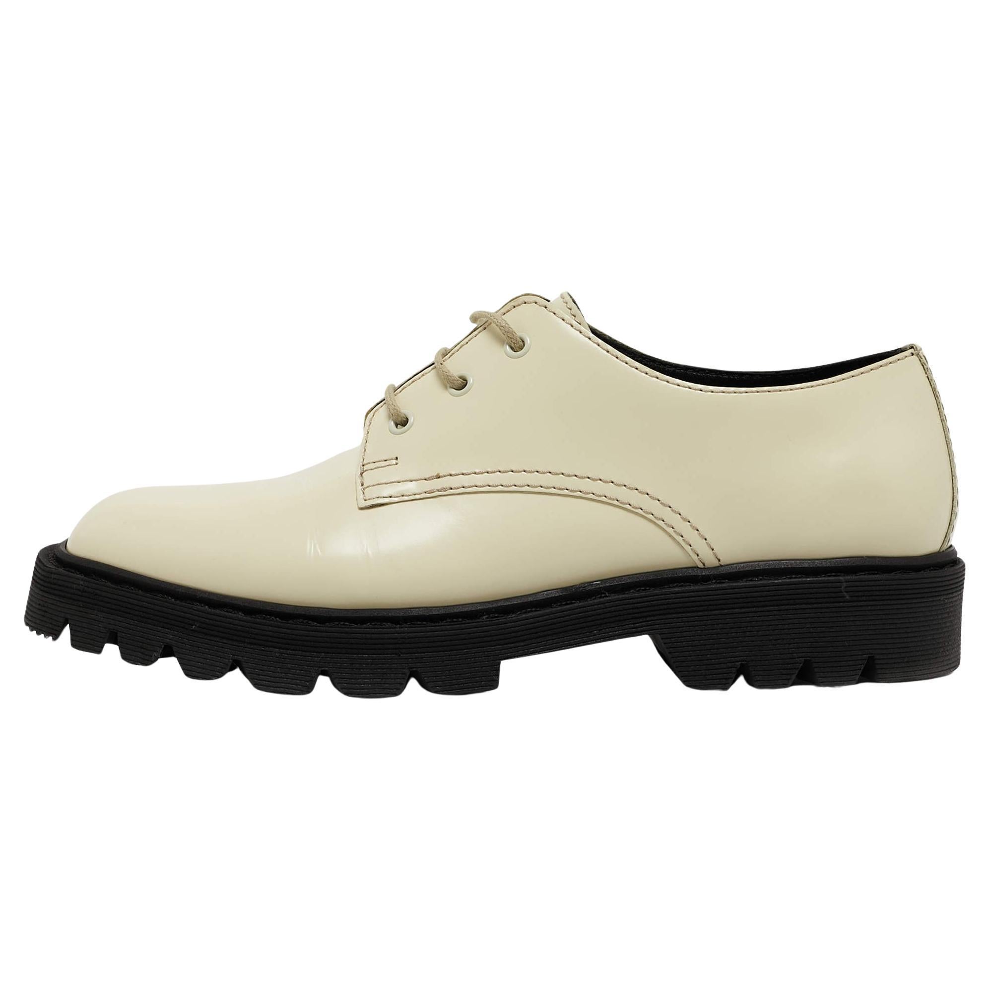 The Row Cream Leather Ranger Derby Size 35.5 For Sale