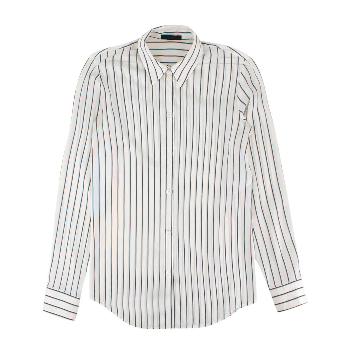 The Row Cream Striped Silk 'Peter' Shirt US 2 5