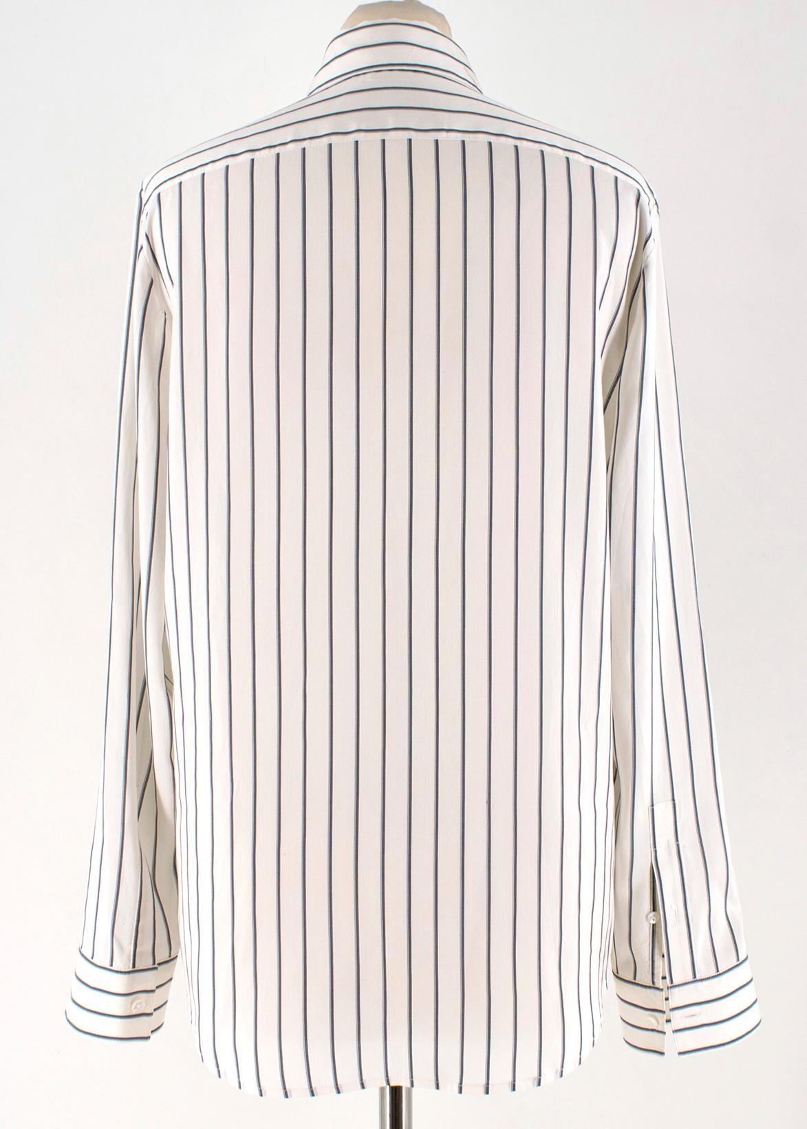 Gray The Row Cream Striped Silk 'Peter' Shirt US 2