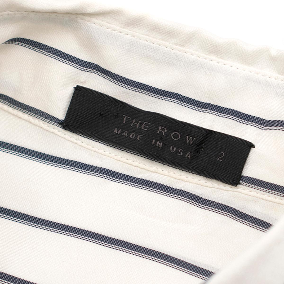 The Row Cream Striped Silk 'Peter' Shirt US 2 1