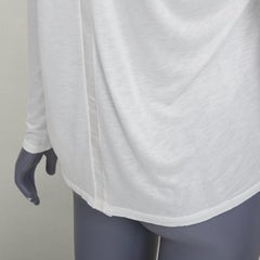 THE ROW cream viscose silk trim scoop neck soft relaxed tshirt XS