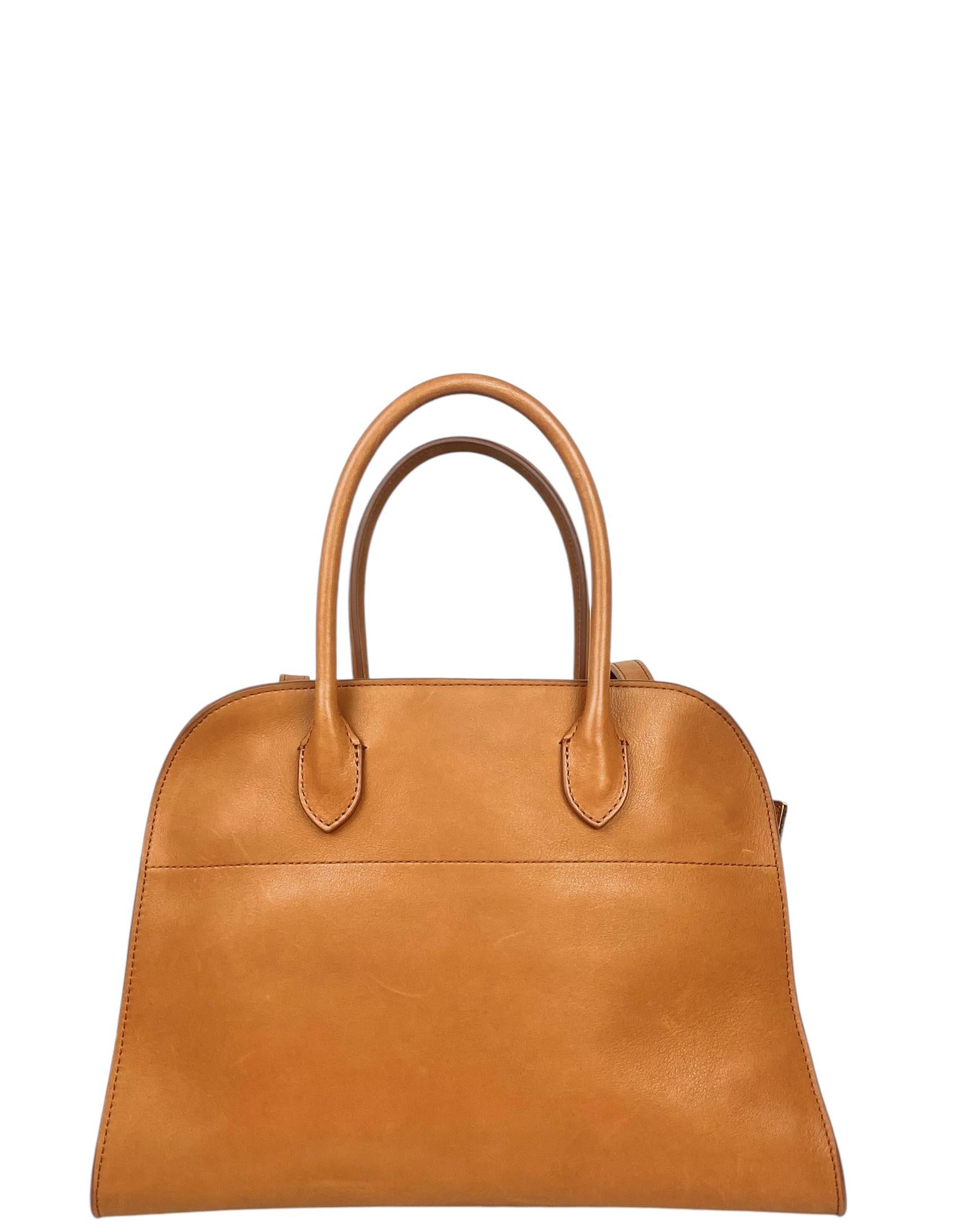 The Row Cuir Tasche aus poliertem Sattel- Kalbsleder und weichem Margaux 12 im Zustand „Hervorragend“ im Angebot in New York, NY