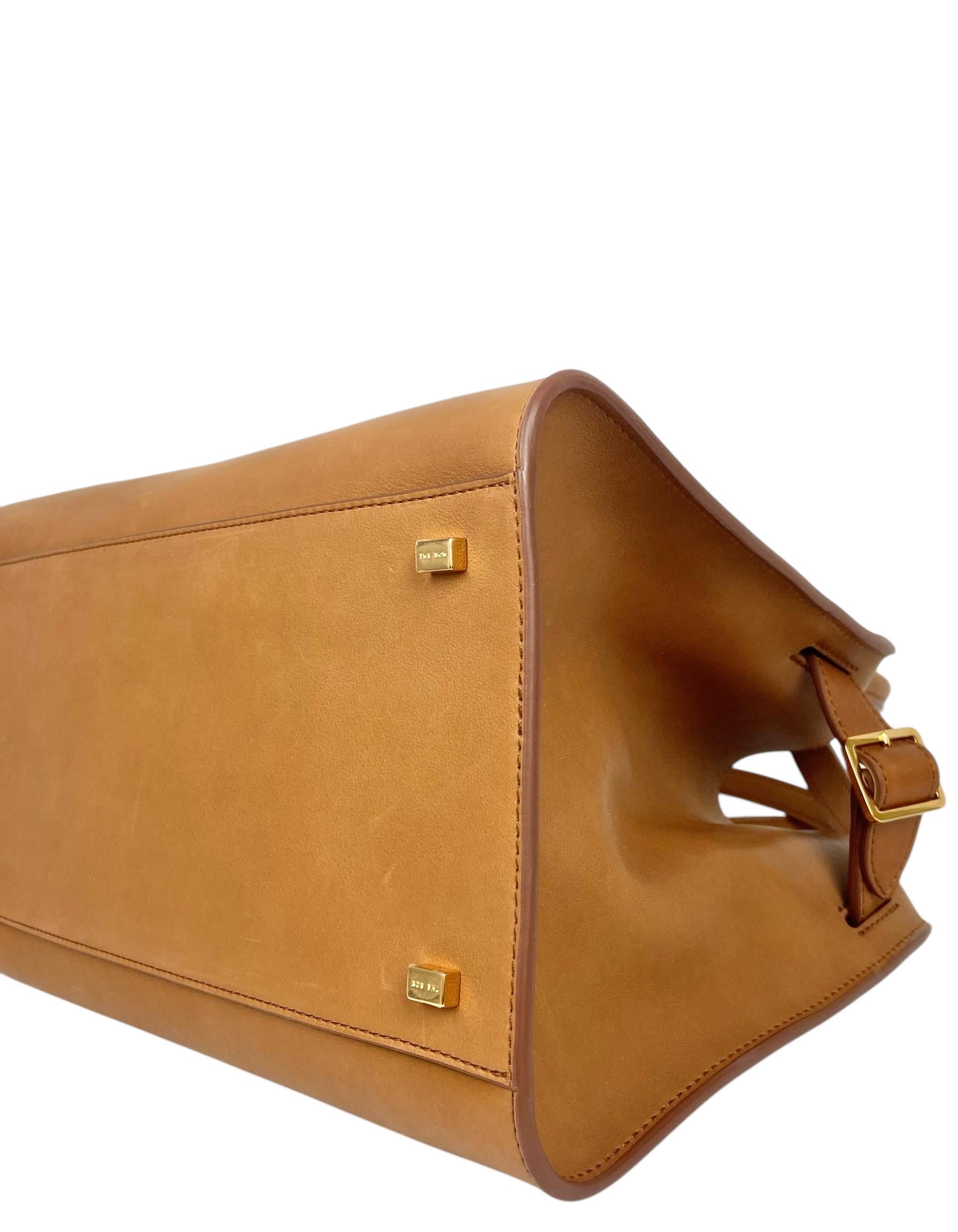 The Row Cuir Tasche aus poliertem Sattel- Kalbsleder und weichem Margaux 12 Damen im Angebot