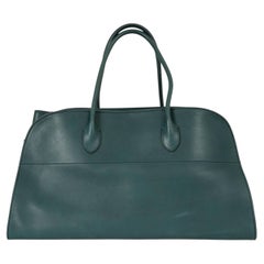 THE ROW Cypress green leather EW MARGAUX Tote Bag