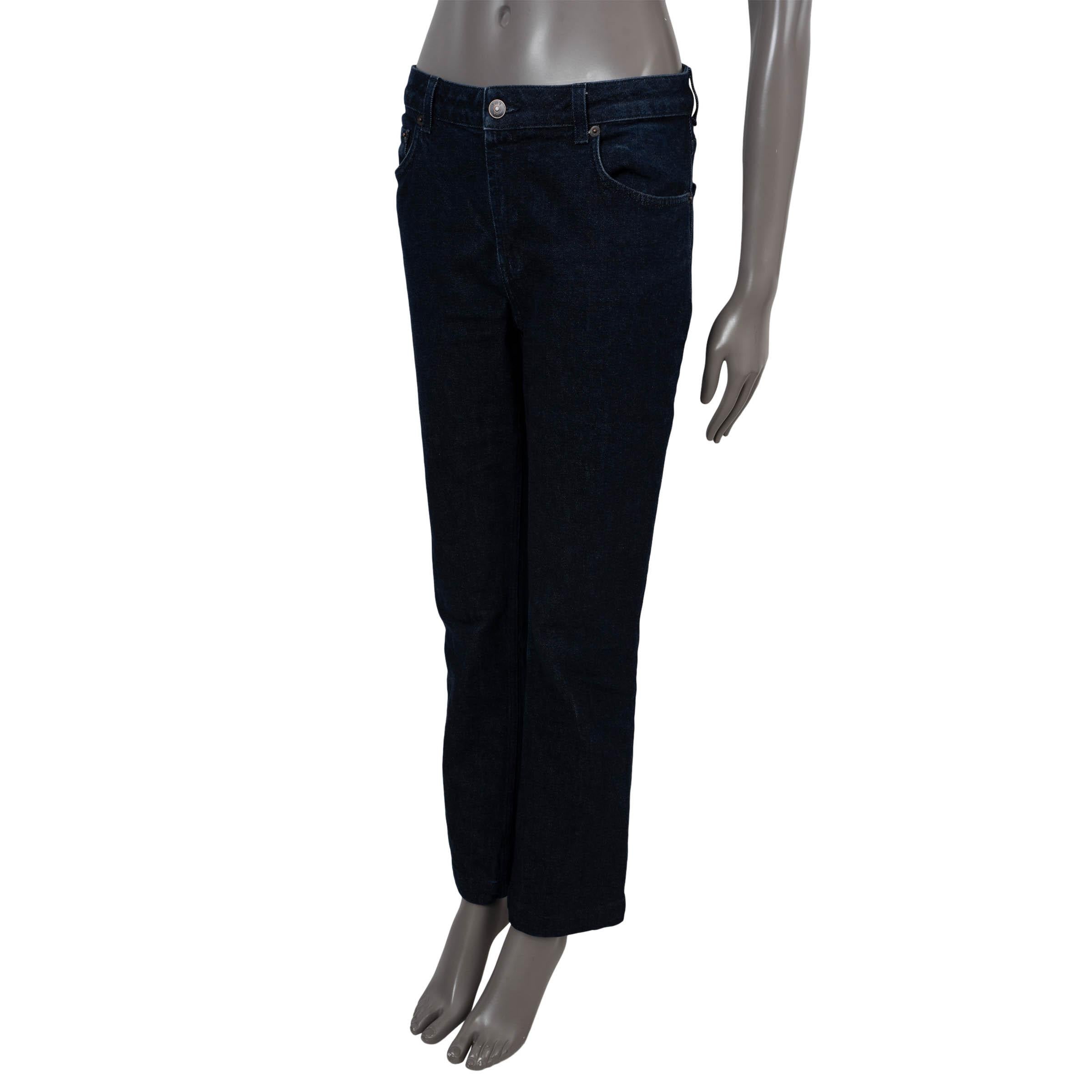 100% authentic The Row Rikita jeans in dark indigo blue denim cotton (with 1% elastane). Feature a high-rise, slim straight-legs and classic five pocket design. Have been worn and are in excellent condition.

Measurements
Tag Size	6
Size	S
Waist
