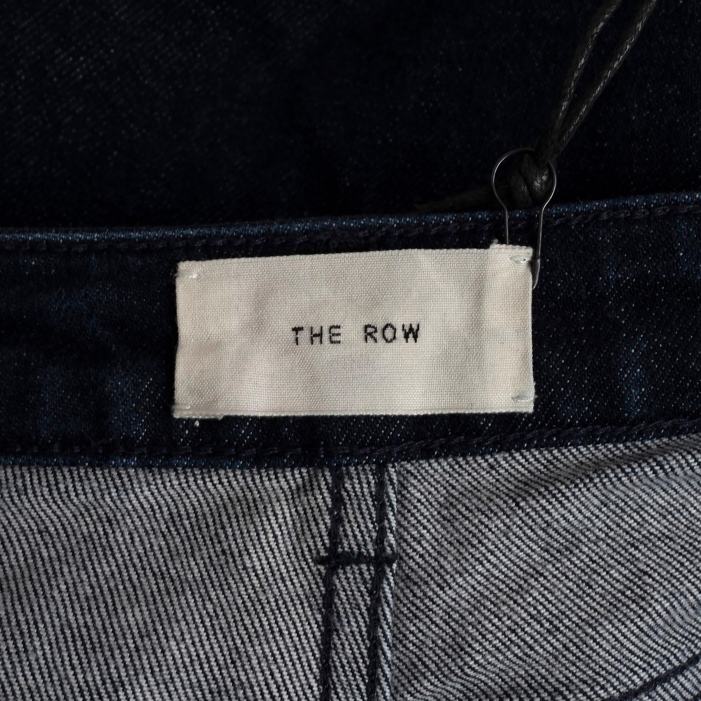 Women's THE ROW dark blue cotton denim RIKITA STRAIGHT LEG Pants 6 S For Sale