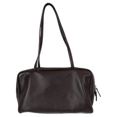 THE ROW dark brown leather ASTRA BOWLING Bag