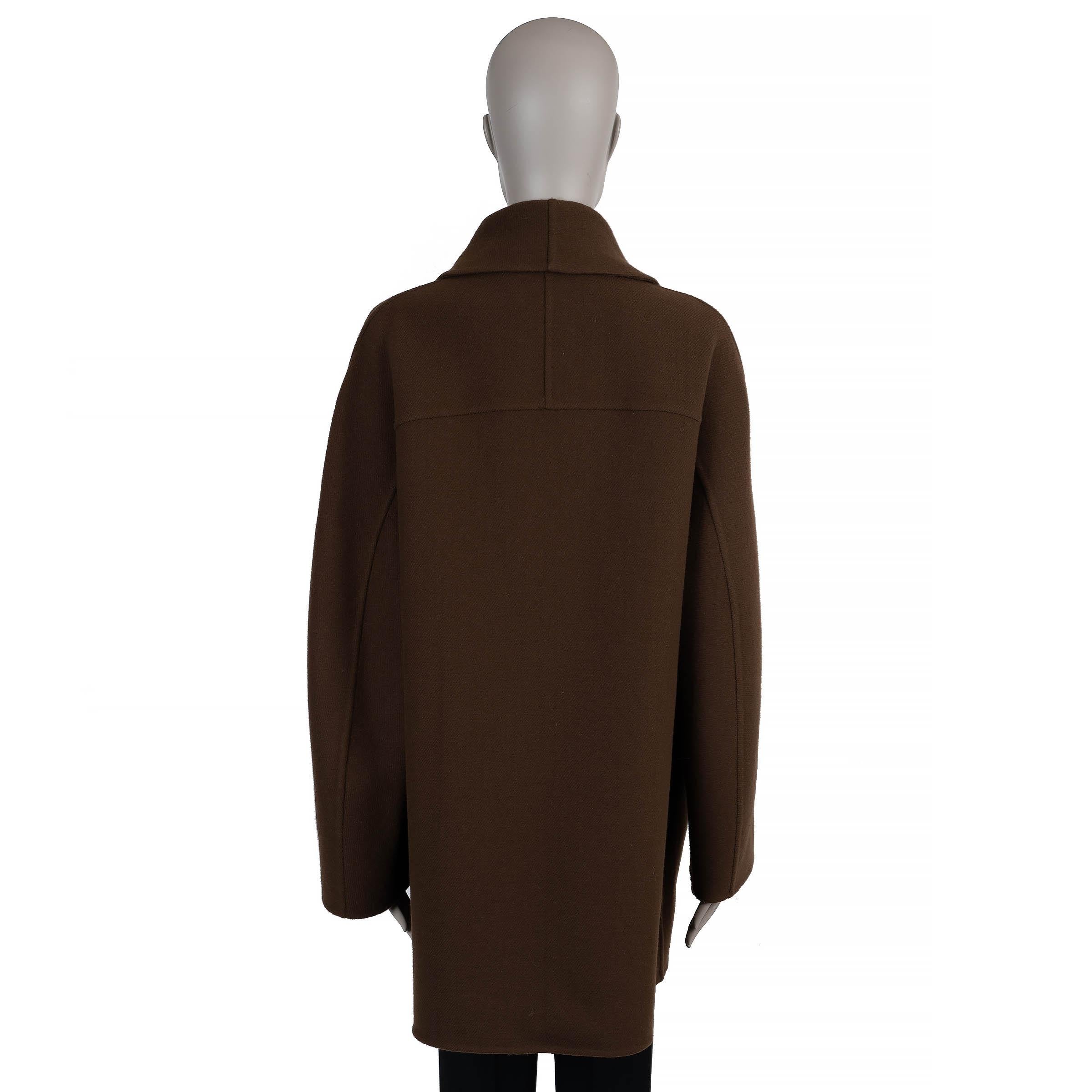Nero THE Row Giacca in misto lana marrone cioccolato scuro 2022 POLLI OVERSIZE M. in vendita