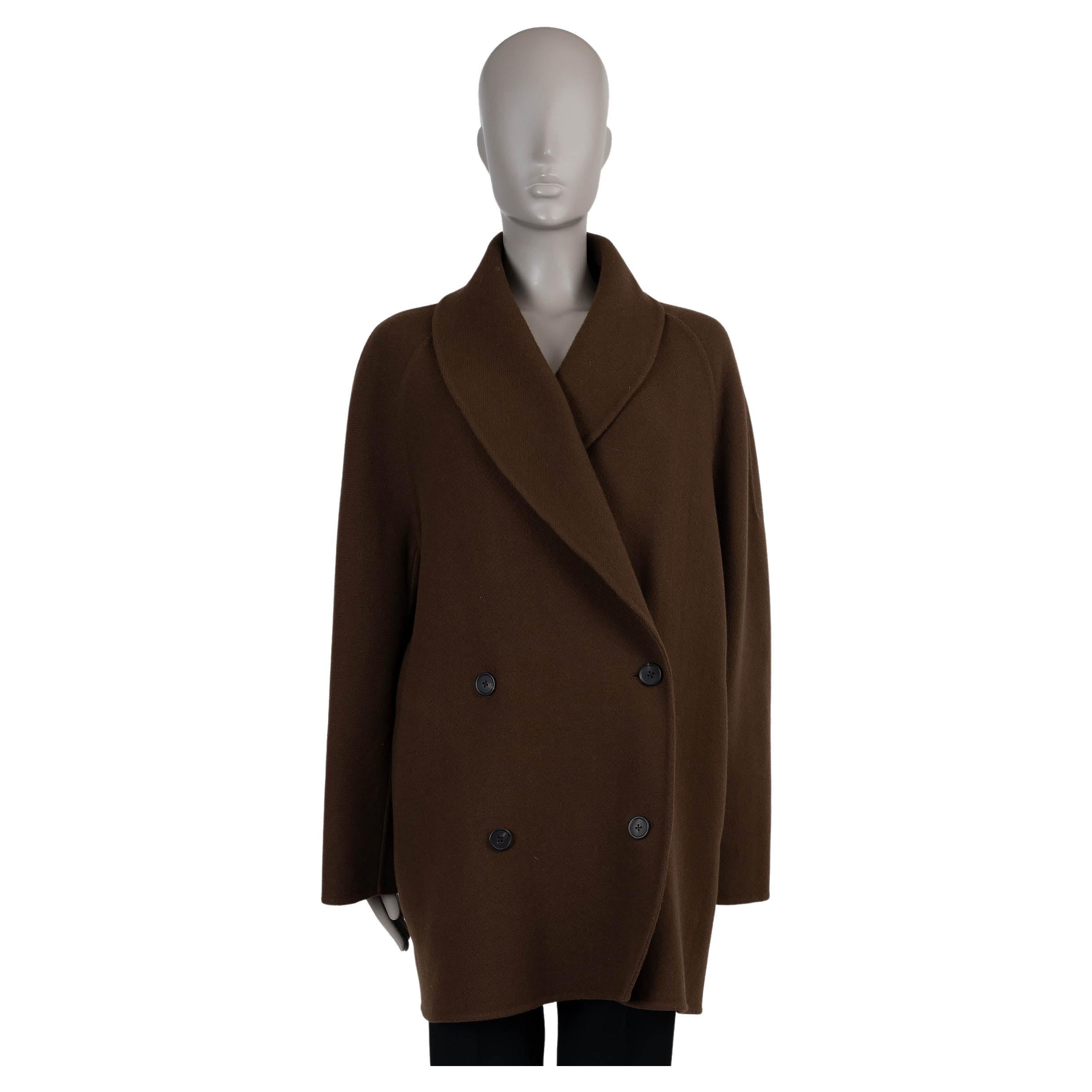 THE Row Giacca in misto lana marrone cioccolato scuro 2022 POLLI OVERSIZE M.