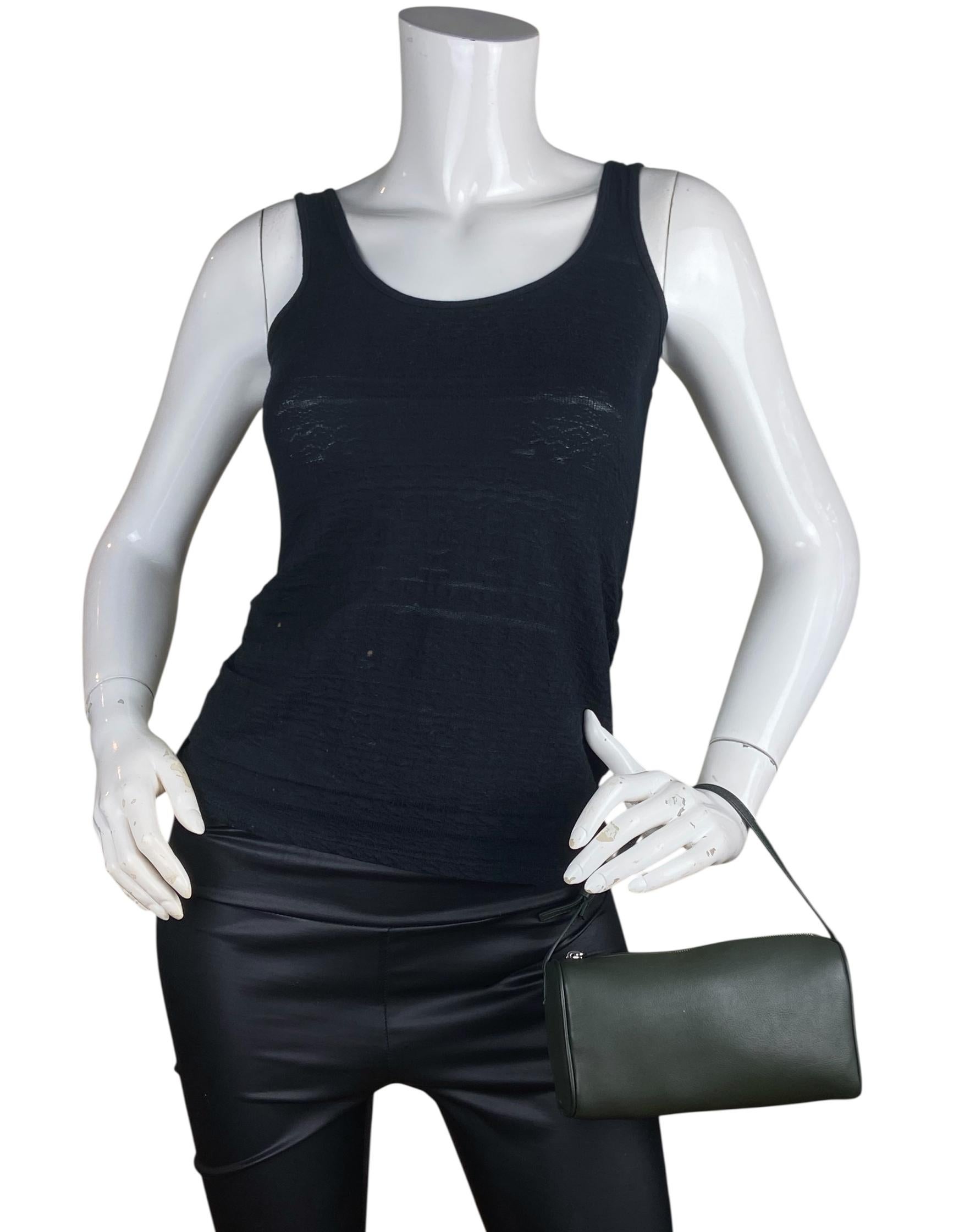 The Row Dunkelgraue Leder 90er Pochette Tasche im Angebot 2