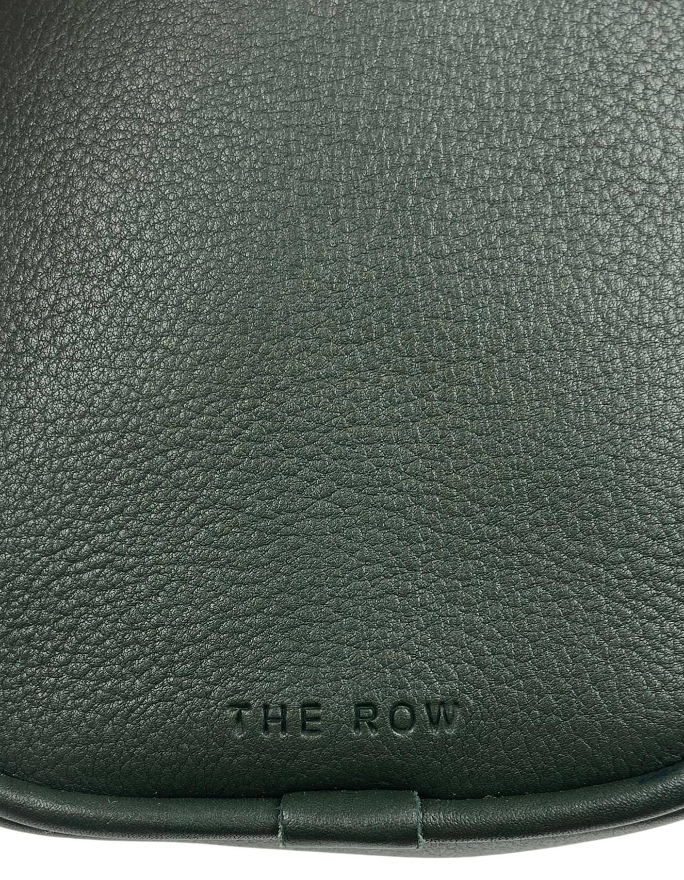 The Row Dunkelgraue Leder 90er Pochette Tasche im Angebot 3