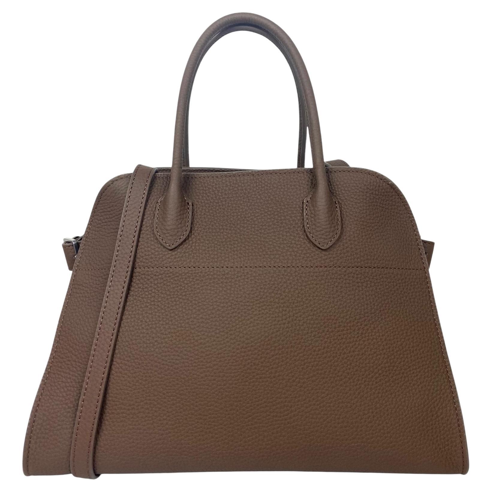 The Row Borsa The Row Dark Olive Ans in pelle di vitello martellata morbida Margaux 12