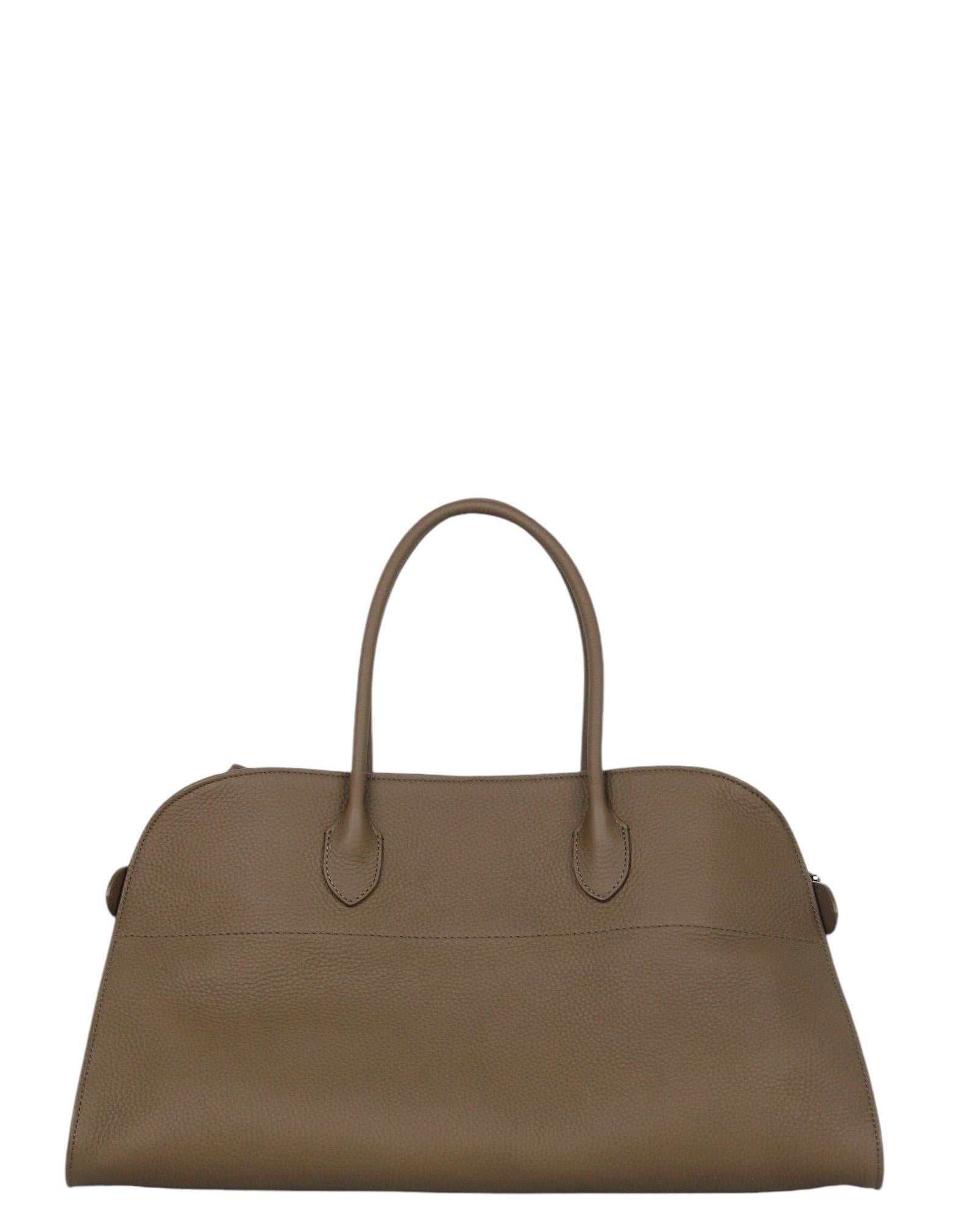 Marron The Row - Sac Margaux 15 E/W en cuir grainé olive foncé