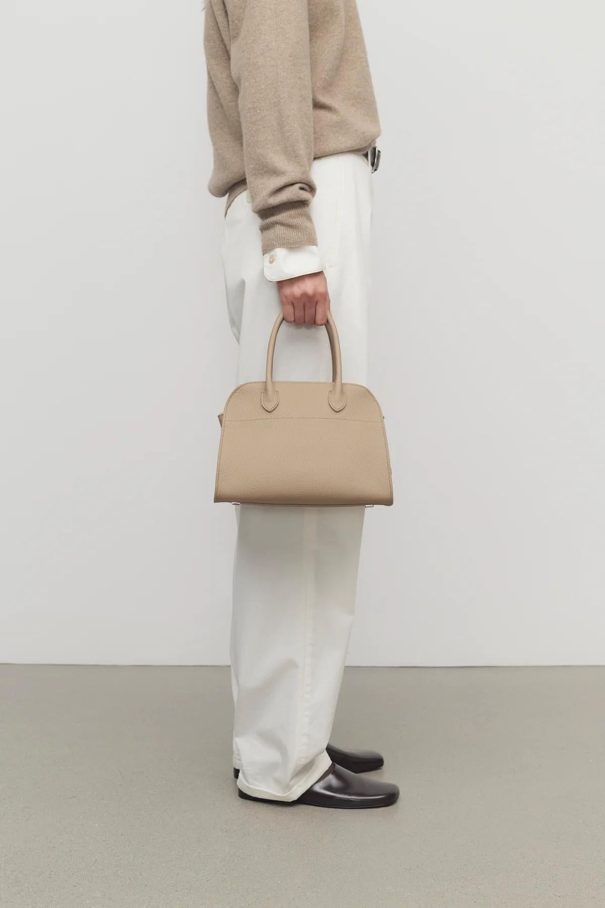 THE ROW Borsa The Row in pelle beige taupe scuro SOFT MARGAUX 10 in vendita 5